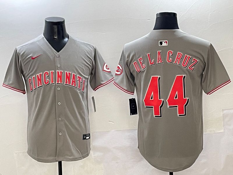 Men Cincinnati Reds #44 Delacruz Grey Game Nike 2025 MLB Jersey style 1->cincinnati reds->MLB Jersey